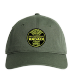 wasabi cap, wasabi hat, wasabi merch, merch, half moon bay wasabi hat, green hat, green, cypress