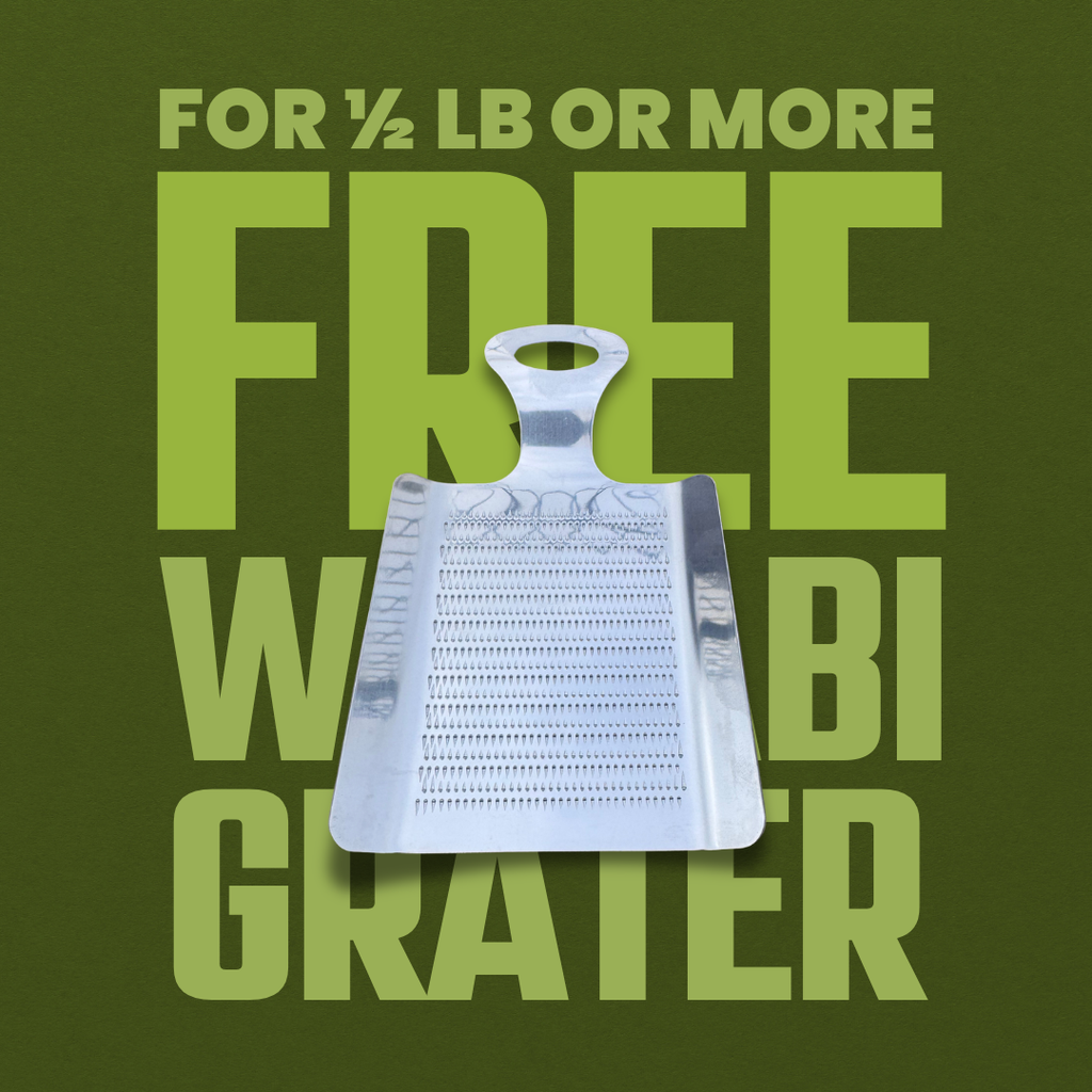 free wasabi grater for half pound or more by Half Moon Bay Wasabi